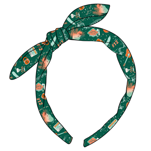 (PREORDER) KNOTTED BOW HEADBAND-Green Life As A Showgirl