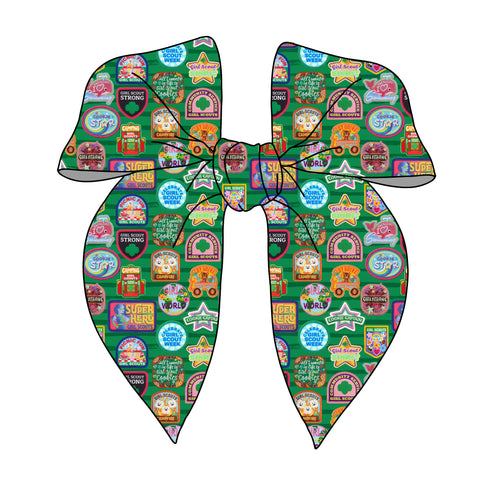 (PREORDER) PRE-TIED SURGED EDGE BOW-Girl Scout Badges