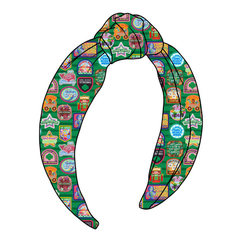 (PREORDER) TOP KNOT HEADBAND-Girl Scout Badges