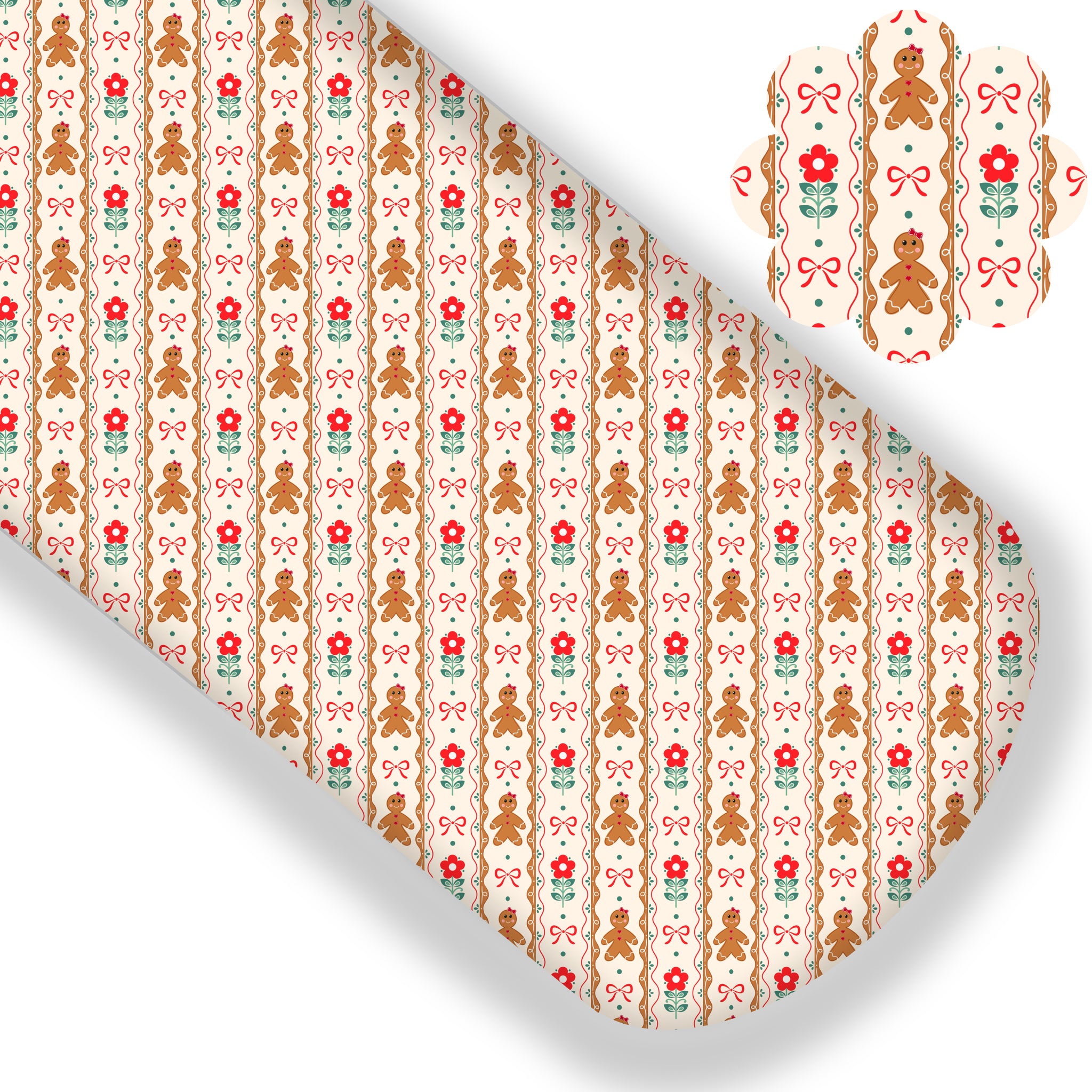 Gingerbread Floral Premium Faux Leather