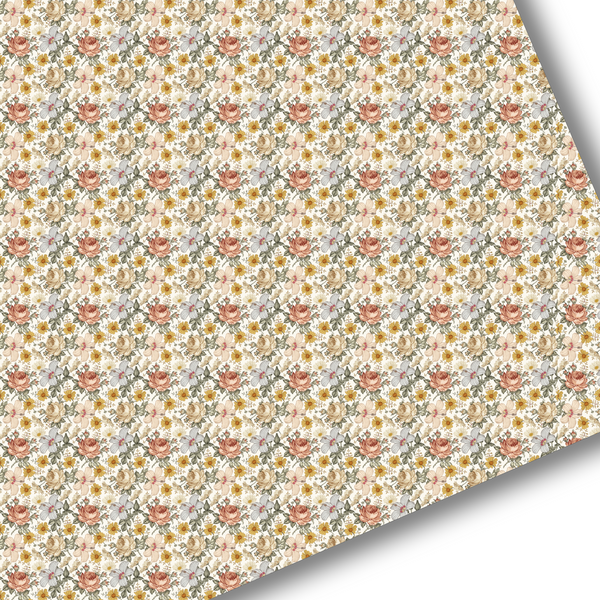 Golden Vintage Floral Premium Faux Leather