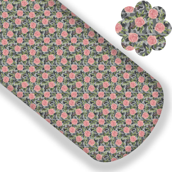 Floral Camo Grey Premium Faux Leather