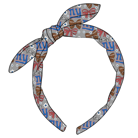 (PREORDER) KNOTTED BOW HEADBAND-NFL-Giants