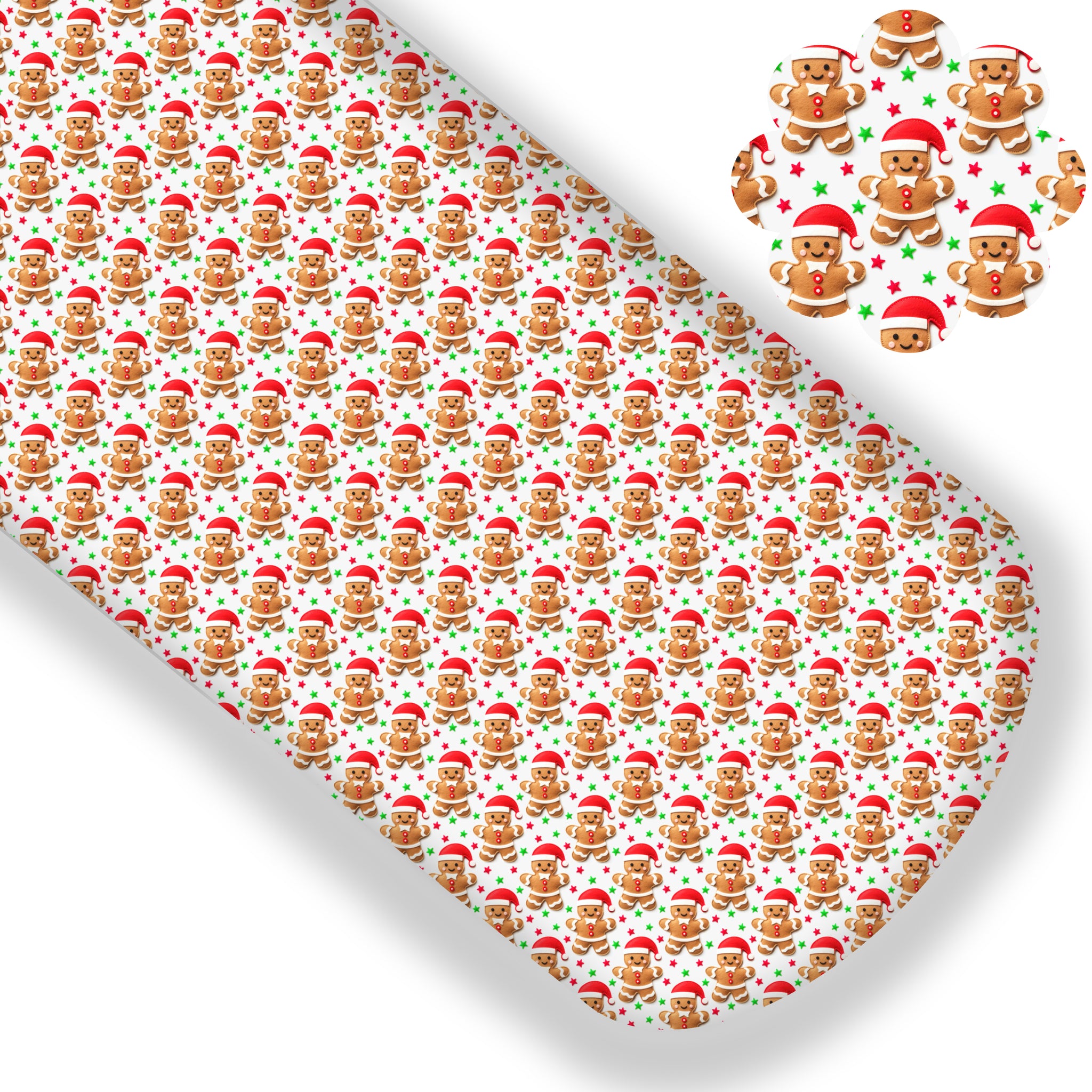 **READY TO SHIP!** "3D Embroidered" Gingerbread Premium Faux Leather