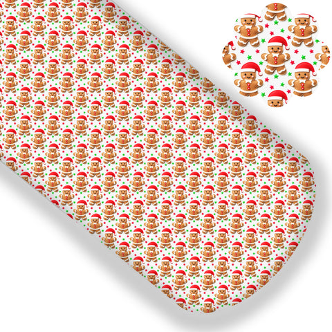 **READY TO SHIP!** "3D Embroidered" Gingerbread Premium Faux Leather