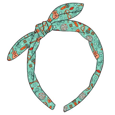 (PREORDER) KNOTTED BOW HEADBAND-ShowGirl (Green)
