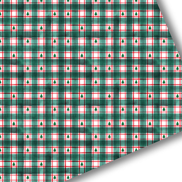 Christmas Tree Plaid Premium Faux Leather