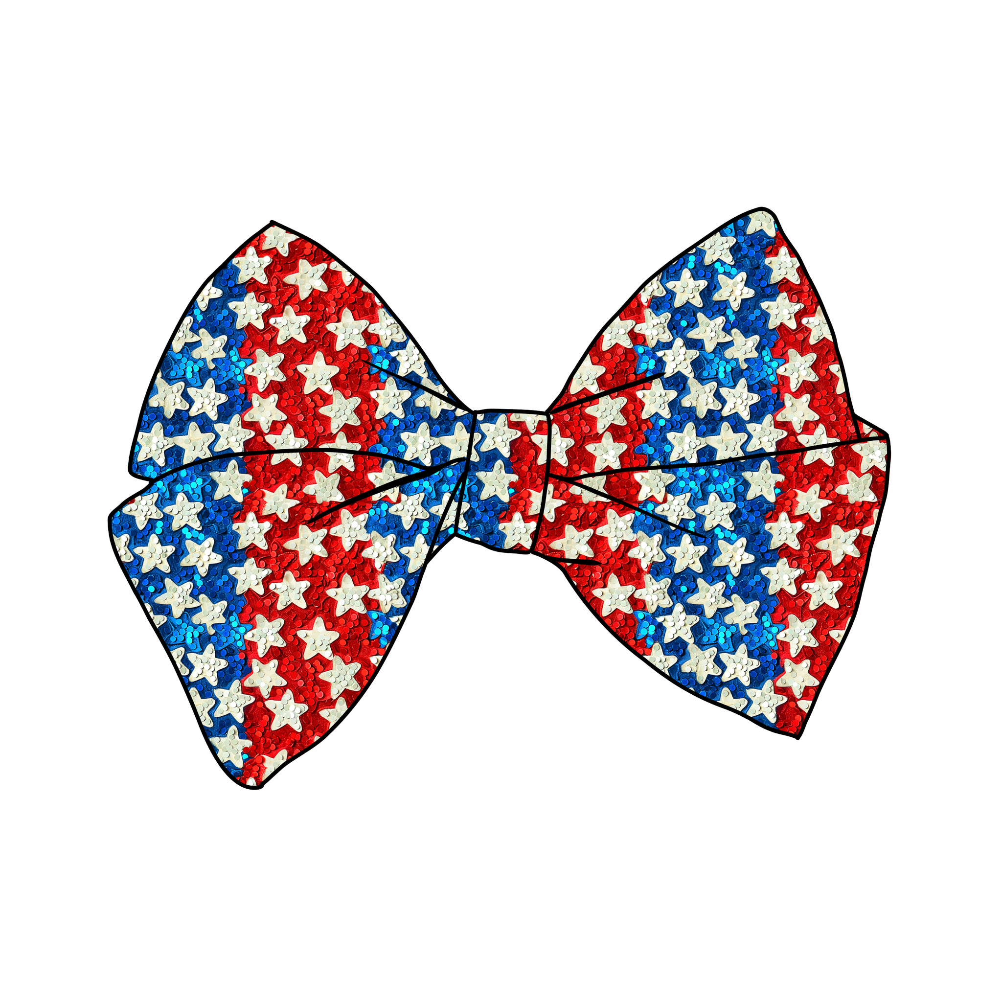 PRE-TIED BOW-"Glitter" Stars