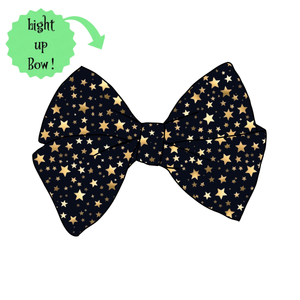 **PREORDER**💡LIGHT UP! PRE-TIED BOW-Black and Gold Stars