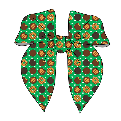 (PREORDER) PRE-TIED SURGED EDGE BOW-Girl Scout Cookies