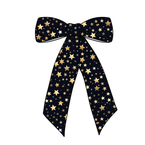 **PREORDER** PRE-TIED LONG TAILS BOW-Gold Stars