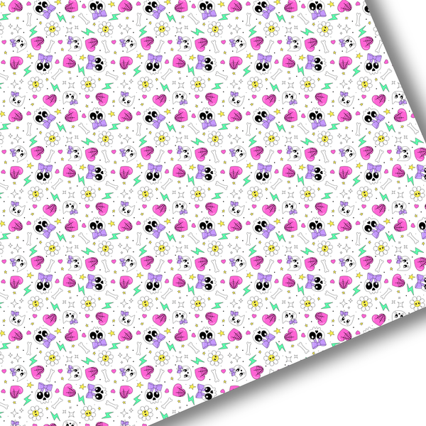 Cutesy Skulls n' Bows Premium Faux Leather