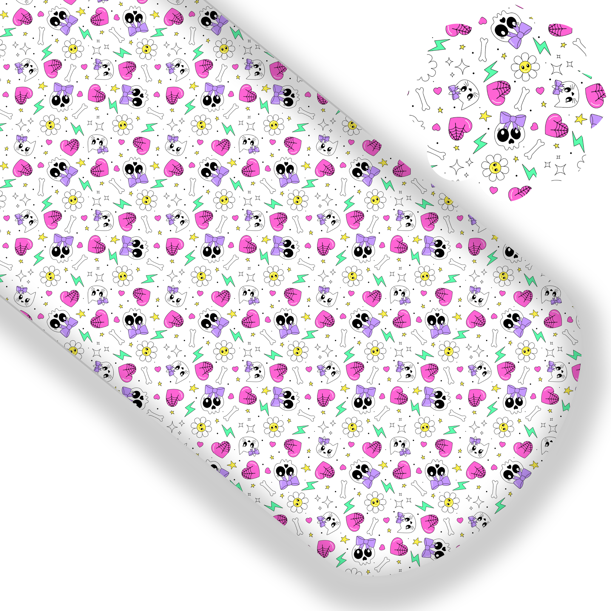 Cutesy Skulls n' Bows Premium Faux Leather