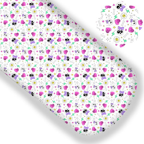 Cutesy Skulls n' Bows Premium Faux Leather