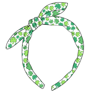 KNOTTED BOW HEADBAND- Shamrocks