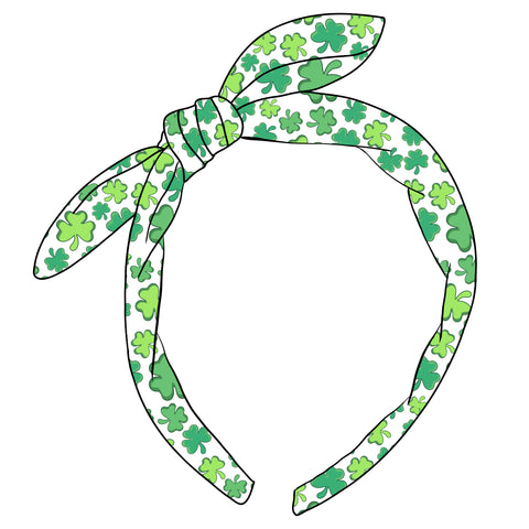 KNOTTED BOW HEADBAND- Shamrocks