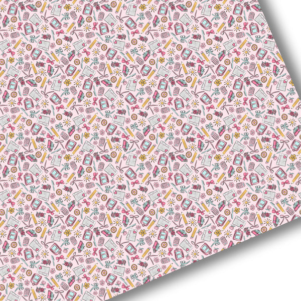 Girly School Supplies Premium Faux Leather