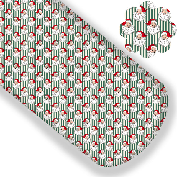 Green Striped Santa Premium Faux Leather