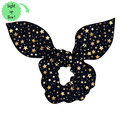 **PREORDER**💡LIGHT UP!** SCRUNCHIE-Black and Gold Stars