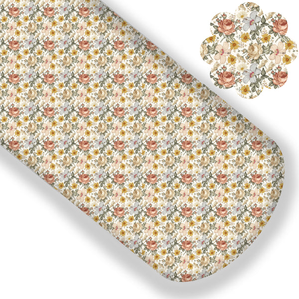 Golden Vintage Floral Premium Faux Leather