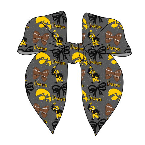 (PREORDER) PRE-TIED SURGED EDGE BOW-College Football-Iowa Hawkeyes