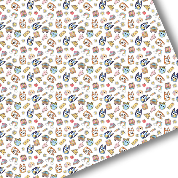 **READY TO SHIP!** Happy School Day Pups Premium Faux Leather