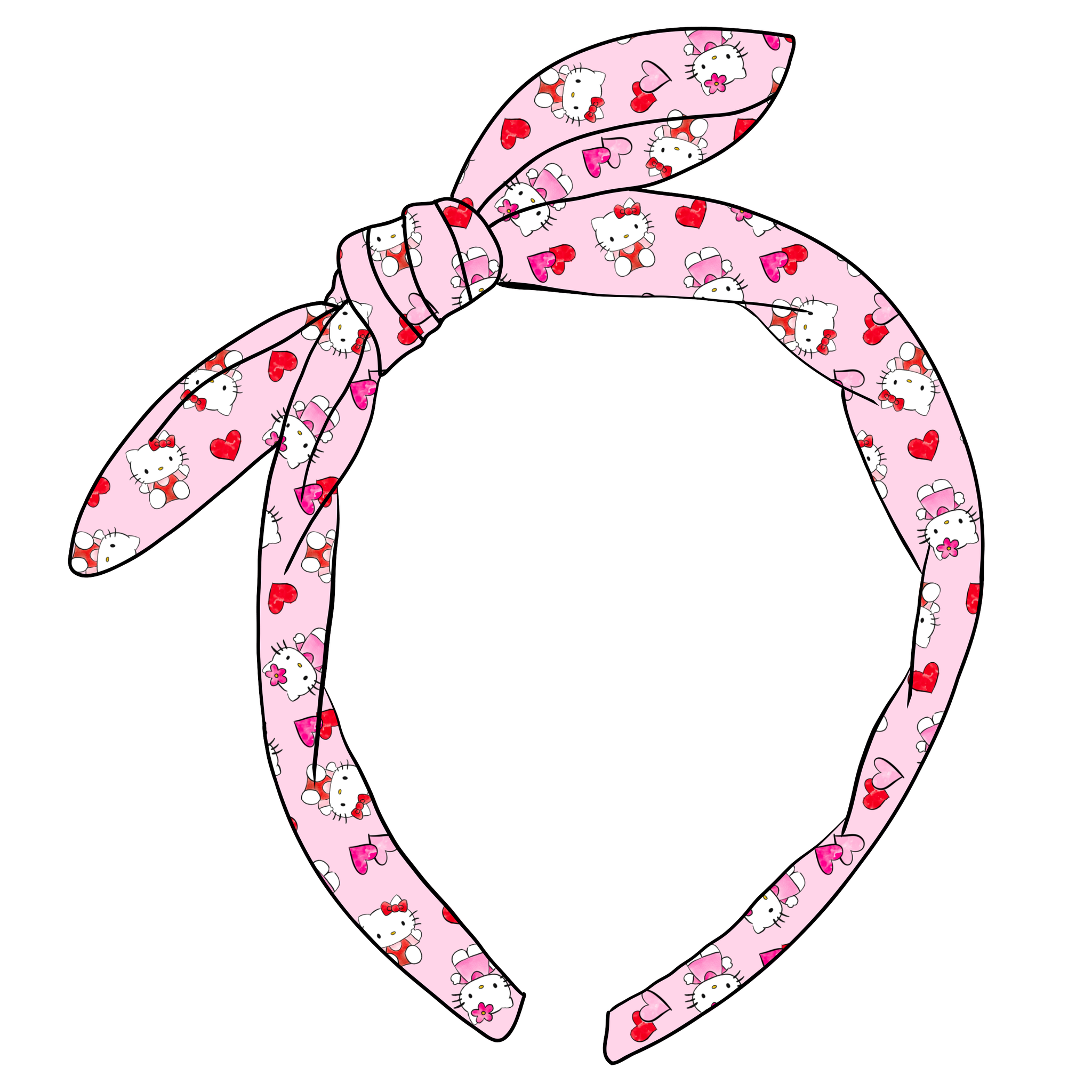 (PREORDER) KNOTTED BOW HEADBAND-Hello Kitty V-Day