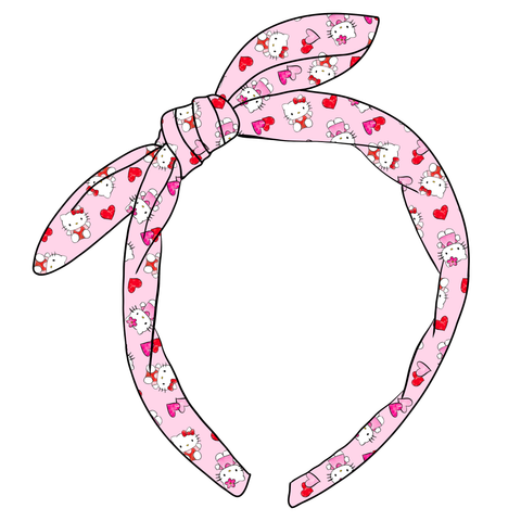 (PREORDER) KNOTTED BOW HEADBAND-Hello Kitty V-Day