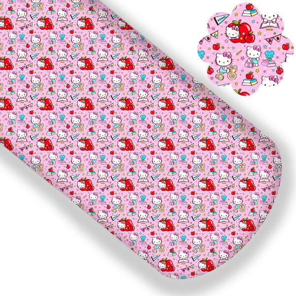 Pink School Kitty Premium Faux Leather