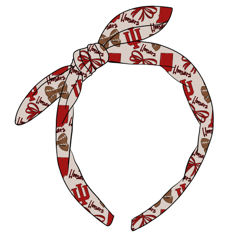 (PREORDER) KNOTTED BOW HEADBAND-College Football-Indiana Hoosiers