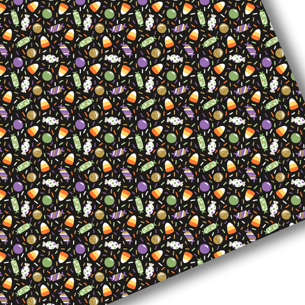 Halloween Candy and Sprinkles Premium Faux Leather