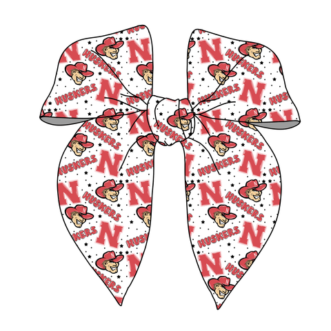 (PREORDER) PRE-TIED SURGED EDGE BOW-College Football-Nebraska Huskers