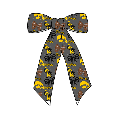 (PREORDER) PRE-TIED LONG TAILS BOW-College Football-Iowa Hawkeyes