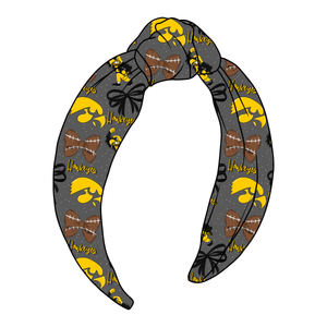 (PREORDER) TOP KNOT HEADBAND-College Football-Iowa Hawkeyes