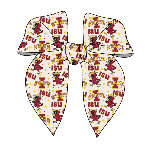 (PREORDER) PRE-TIED SURGED EDGE BOW-College Football-Iowa State Cyclones