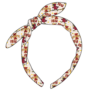 (PREORDER) KNOTTED BOW HEADBAND-College Football-Iowa State Cyclones