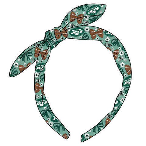 (PREORDER) KNOTTED BOW HEADBAND-NFL-Jets