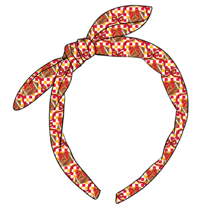(PREORDER) KNOTTED BOW HEADBAND-KC Checkered