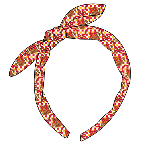 (PREORDER) KNOTTED BOW HEADBAND-KC Checkered