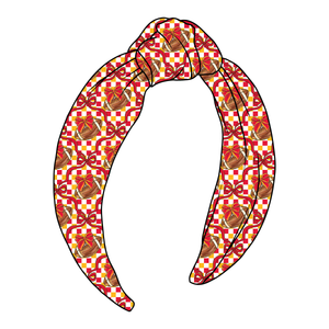 (PREORDER) TOP KNOT HEADBAND-KC Checkered