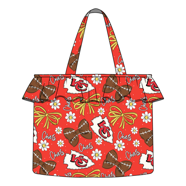 (PREORDER TOTE BAGS-STYLE 2T) All NFL Football Bow Teams-You Choose Team and Style