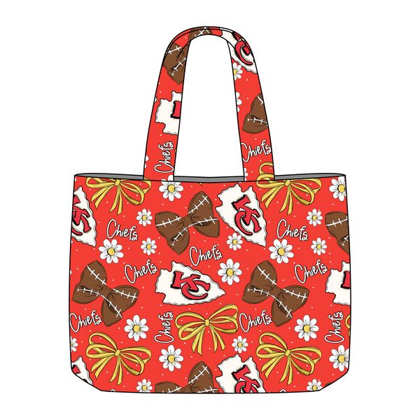 (PREORDER TOTE BAGS-STYLE 2T) All NFL Football Bow Teams-You Choose Team and Style