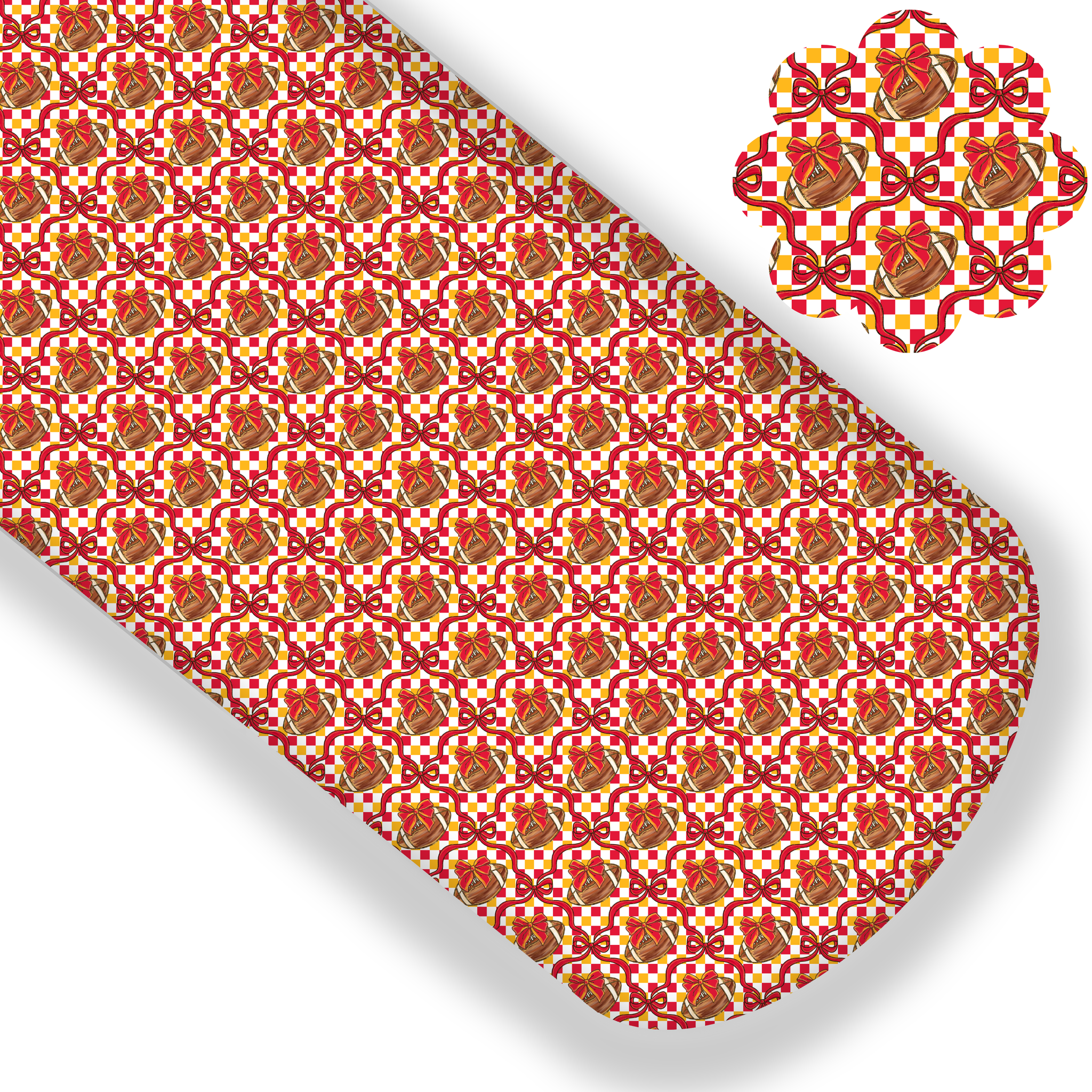 KC Checkered Bows Premium Faux Leather