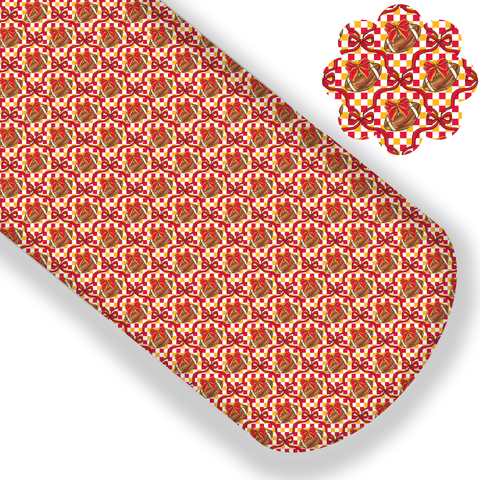 KC Checkered Bows Premium Faux Leather