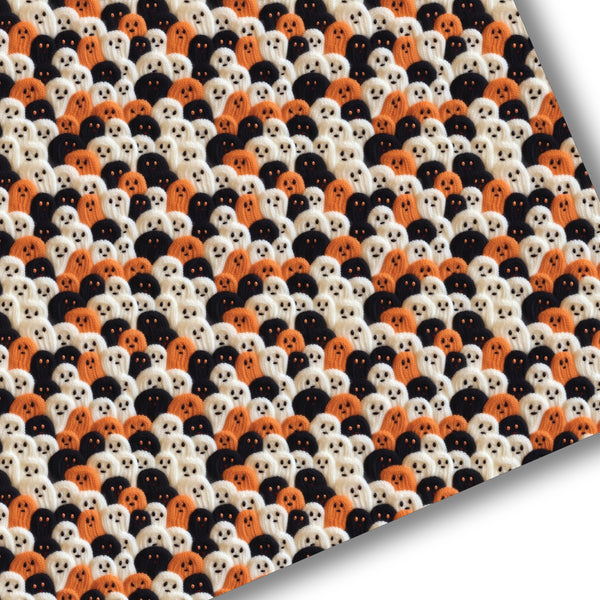 "KNITTED" Cute Knitting Ghosts Premium Faux Leather