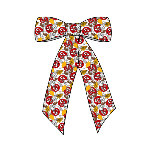 (PREORDER) PRE-TIED LONG TAILS BOW-KC Kingdom-Kansas City Chiefs
