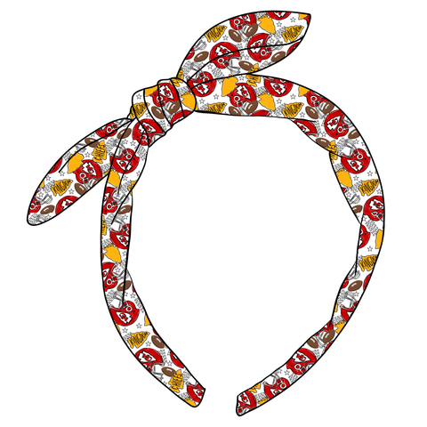 (PREORDER) KNOTTED BOW HEADBAND-KC Kingdom-Kansas City Chiefs