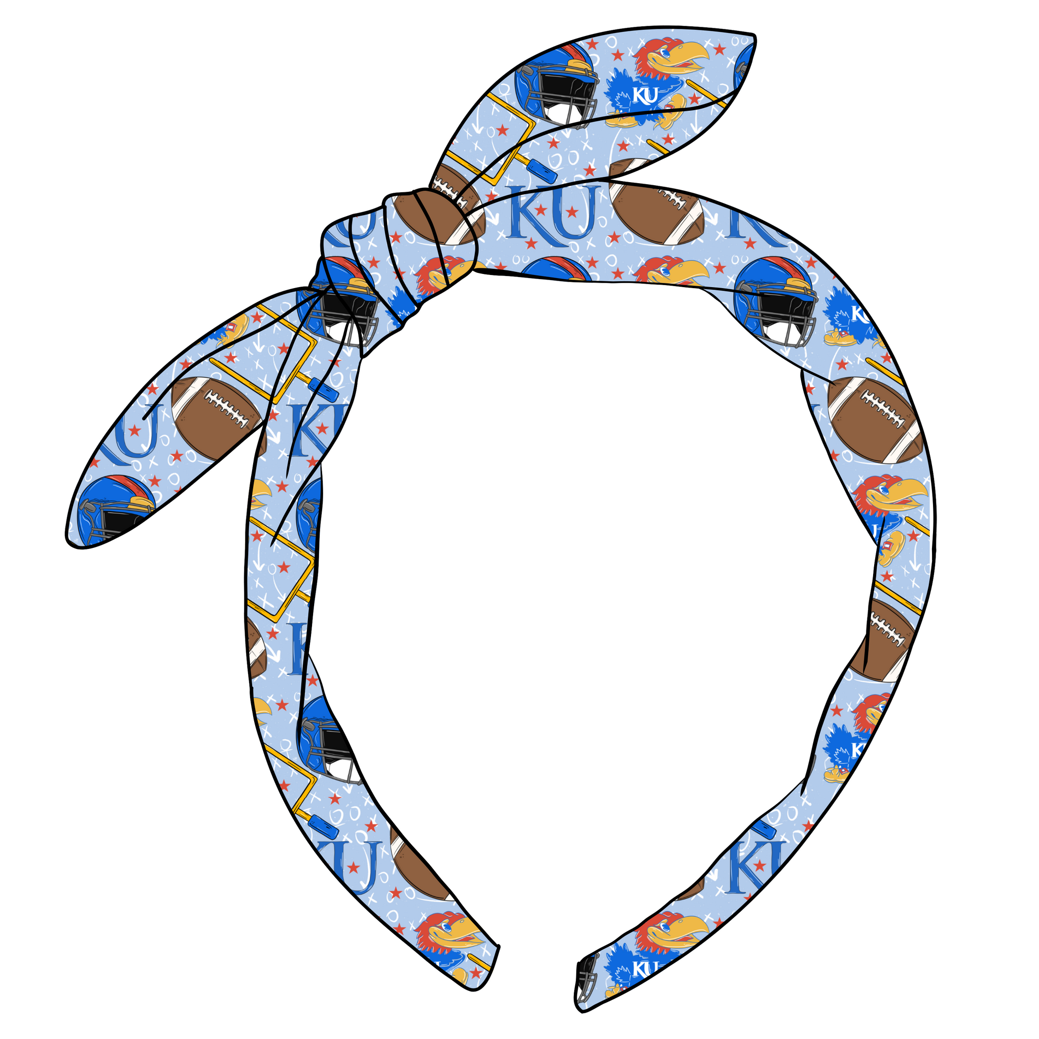 (PREORDER) KNOTTED BOW HEADBAND-College Football-Kansas Jayhawks