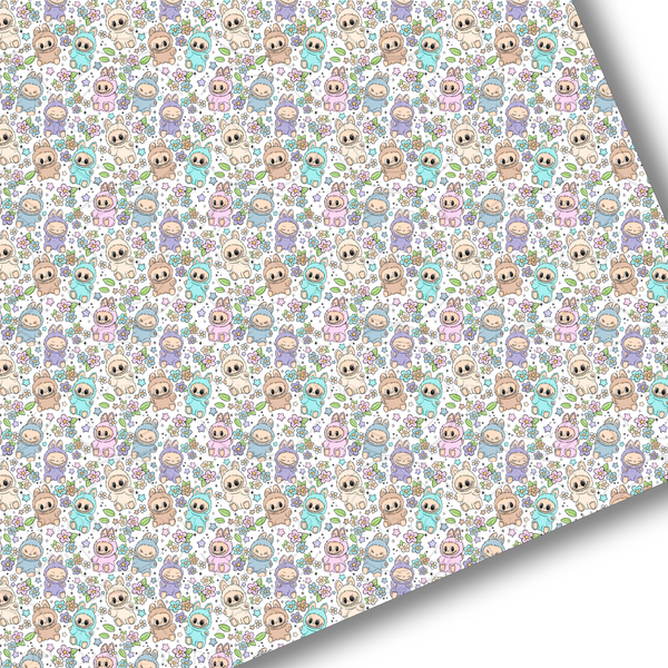 Labubu Floral Premium Faux Leather