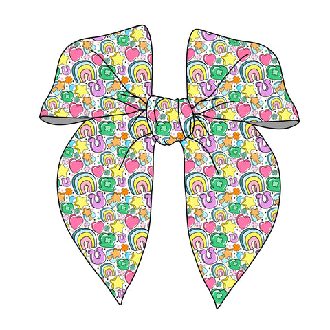 PRE-TIED SURGED EDGE BOW-Sprinkled with Lucky Charms